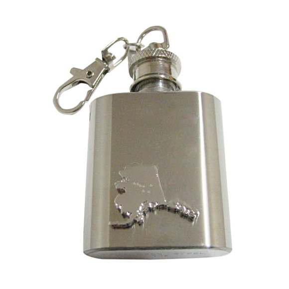 Alaska State Map Shape and Flag Design 1oz Keychai - Picture 1 of 1